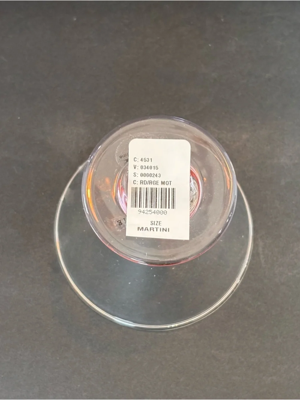 NWT Anthropologie Garnish Stemless Martini Glass Pink Base Cherry 3D Hand Blown